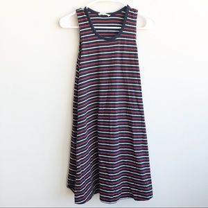 Madewell Crew Neck Sleeveless Striped Shift Dress